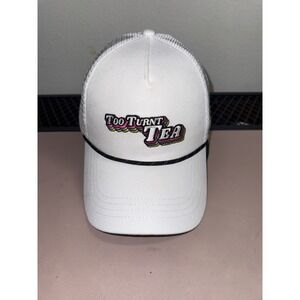 TOO TURNT TEA ADJUSTABLE SNAPBACK TRUCKER/MESH HAT/CAP, WHITE, NOCA, ROPE,‎ ICED